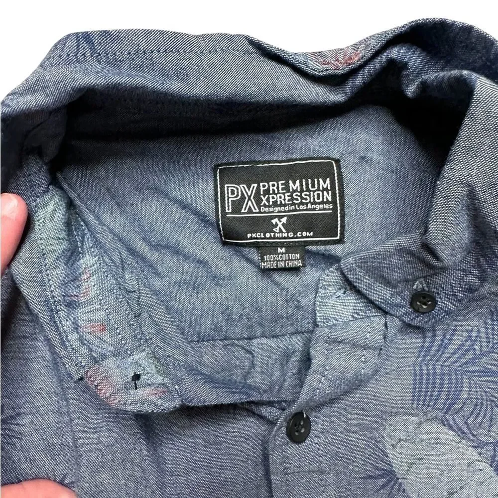Men’s Blue Tropical Print Shirt‎